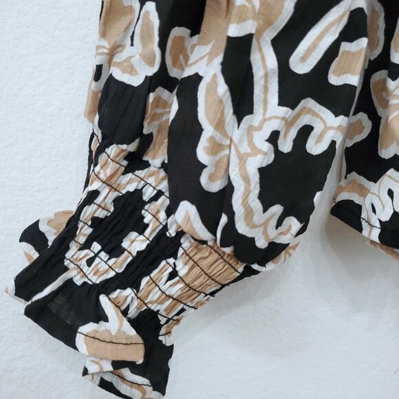 TWRHLL by Christie Brinkley Smocked Button-down Floral Blouse Size 1X - Picture 5 of 11